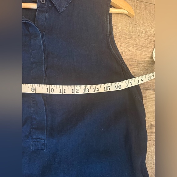 Banana Republic Lyocell Shirt Dress Navy Size 12 Collared with Buttons - Picture 4 of 6
